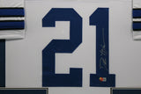 DEION SANDERS (Cowboys white TOWER) Signed Autographed Framed Jersey Beckett