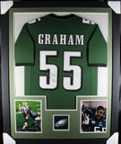 BRANDON GRAHAM (Eagles green TOWER) Signed Autographed Framed Jersey JSA