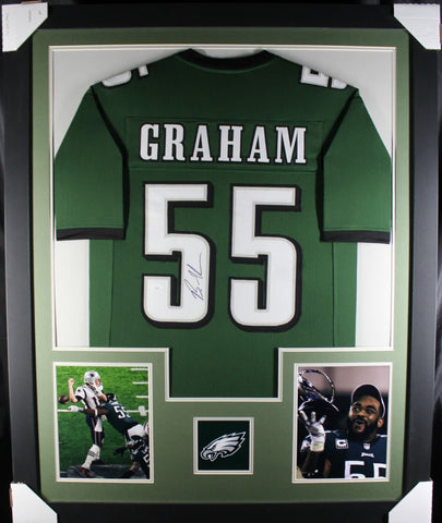 BRANDON GRAHAM (Eagles green TOWER) Signed Autographed Framed Jersey JSA