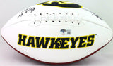 Aj Epenesa Autographed Iowa Hawkeyes Logo Football w/ FFI - Beckett W*Black