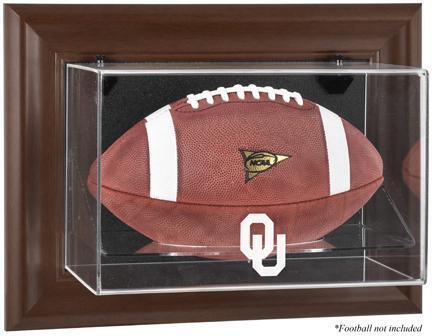 Oklahoma Sooners Brown Framed Wall-Mountable Football Display Case