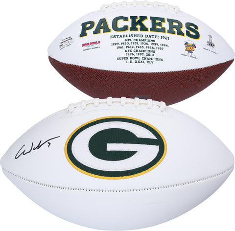 Christian Watson Green Bay Packers Autographed White Panel Football