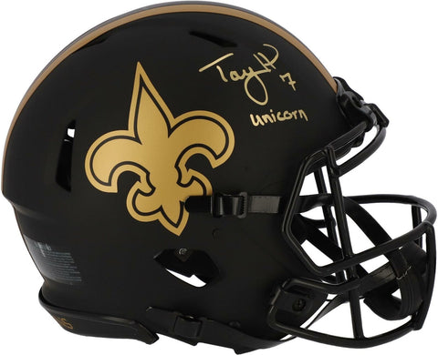 Taysom Hill NO Saints Signed Eclipse Alternate Authentic Helmet & "Unicorn" Insc