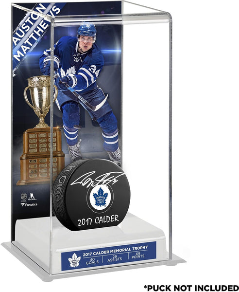 Auston Matthews Maple Leafs 2017 Calder Deluxe Tall Hockey Puck Case