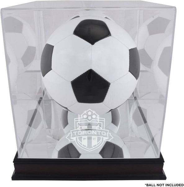 Toronto FC Brown Mahogany Team Logo Soccer Ball Display Case