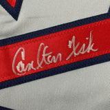 Autographed/Signed Carlton Fisk Boston Grey Baseball Jersey JSA COA Auto