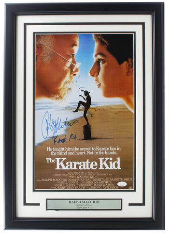 Ralph Macchio Signed Framed 11x17 Karate Kid Poster Photo Karate Kid Insc JSA