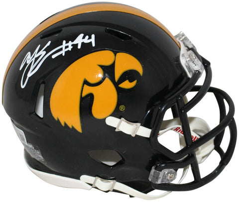 AJ Epenesa Autographed/Signed Iowa Hawkeyes Speed Mini Helmet BAS 30874