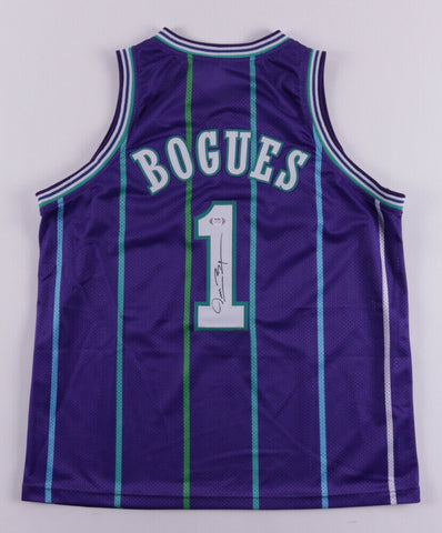 Muggsy Bogues Signed Charlotte Hornets Jersey (PSA COA) 1987 1st Round Draft Pck