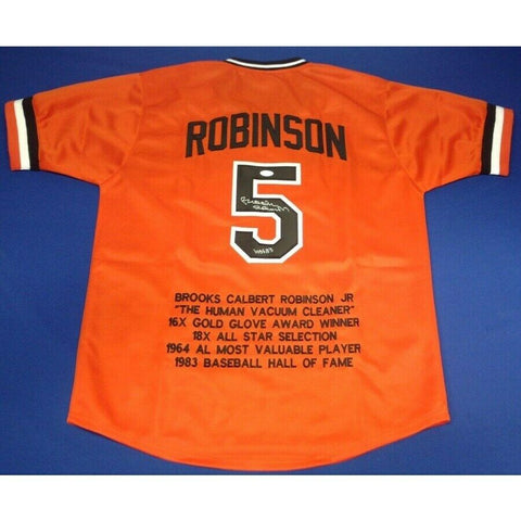 Brooks Robinson Signed Baltimore Orioles Career Highlight Stat Jersey (JSA COA)