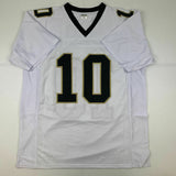 Autographed/Signed TRE'QUAN SMITH New Orleans White Football Jersey JSA COA Auto