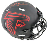 Falcons Deion Sanders Signed Eclipse Full Size Speed Rep Helmet BAS Witnessed