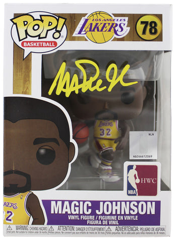 Lakers Magic Johnson Signed NBA HWC #78 Funko Pop Vinyl Figure w/ Yellow Sig BAS