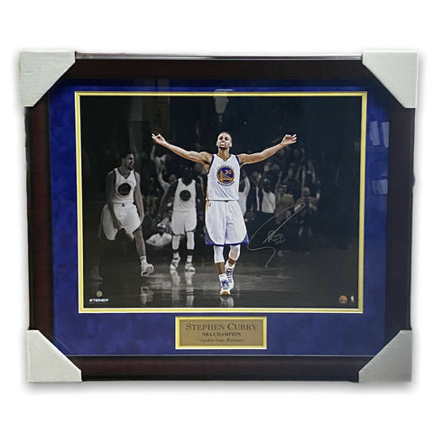 Stephen Curry Autographed Signed Photo Custom Framed To 20x24 Warriors Steiner