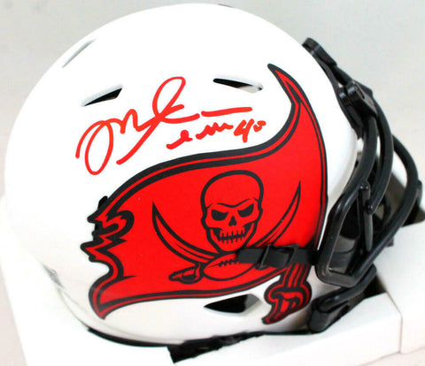 Mike Alstott Autographed Tampa Bay Bucs Lunar Speed Mini Helmet- Beckett W Holo