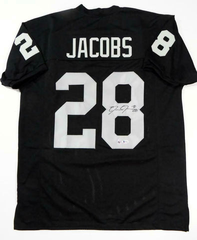 Josh Jacobs Autographed Black Pro Style Jersey- Beckett W *Black *8