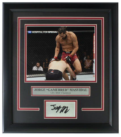 Jorge Gamebred Masvidal Framed UFC 8x10 Photo w/Laser Engraved Signature