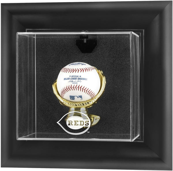 Reds Black Framed Wall- Logo Baseball Display Case - Fanatics