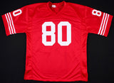 Jerry Rice Signed 49ers Red Jersey (TriStar Hologram) 3xSuper Bowl Champion