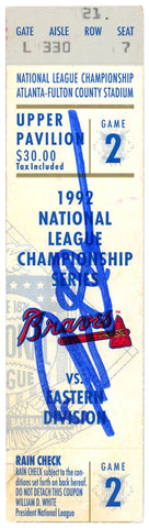 Deion Sanders Autographed Atlanta Braves 1992 NLCS Game 2 Ticket BAS 37151