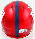 Lawrence Taylor Autographed NY Giants Flash Speed Mini Helmet-Beckett W Hologram