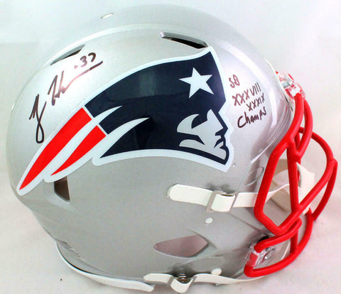 Rodney Harrison Signed Patriots Authentic FS Speed Helmet w 2 Insc-Beckett W*Blk