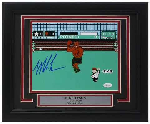 Mike Tyson Signed Framed 8x10 Punch Out Photo JSA ITP