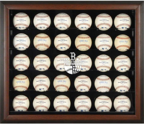 Red Sox Logo Brown Framed 30-Ball Display - Fanatics