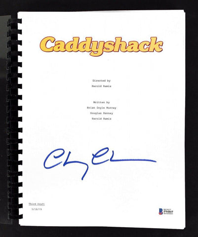 Chevy Chase (Ty Webb) Signed Caddyshack Full Movie Script (Beckett COA) Bushwood