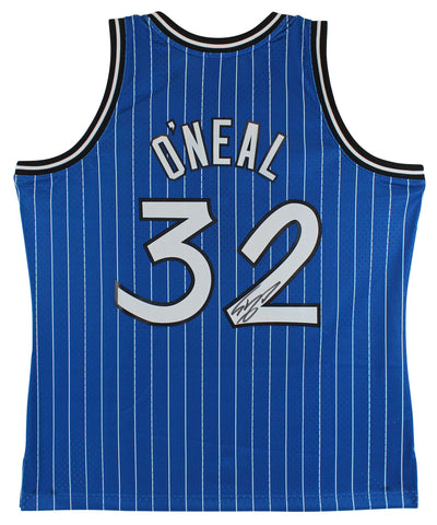 Magic Shaquille O'Neal Signed Blue M&N 1994-95 HWC Swingman Jersey BAS Witnessed