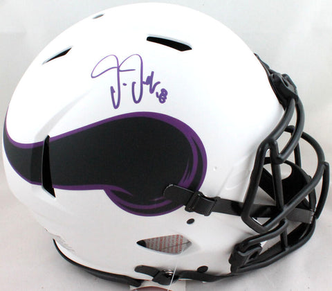 Justin Jefferson Signed Vikings F/S Lunar Speed Authentic Helmet-Beckett W Holo