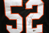 Ray Lewis Autographed/Signed College Style Black XL Jersey Beckett 36495