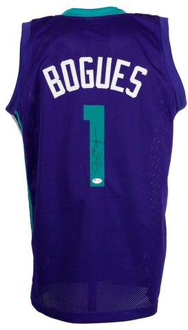 Muggsy Bogues Signed Custom Purple Pro Style Basketball Jersey BAS ITP