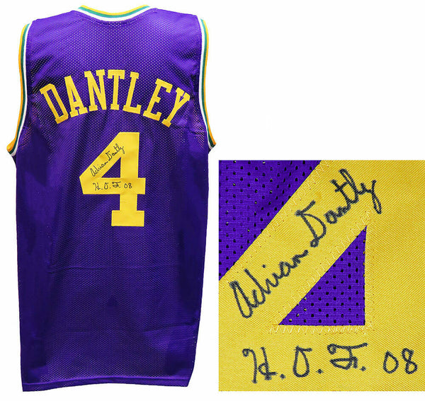 Adrian Dantley JAZZ Signed Purple Custom Basketball Jersey w/HOF'08 - SCHWARTZ
