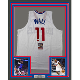Framed Autographed/Signed John Wall 33x42 Los Angeles White Basketball Jersey JS
