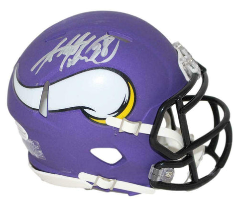 Adrian Peterson Autographed Minnesota Vikings Speed Mini Helmet BAS 30655