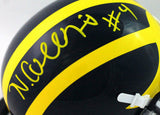 Nico Collins Autographed Michigan Schutt Mini Helmet- JSA Witness *Yellow