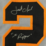 Framed Autographed/Signed Jack Clark The Ripper 33x42 SF Grey Jersey JSA COA