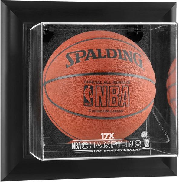 Los Angeles Lakers Black Frmd Wall-Mountable 17x Champs Logo Basketball Case