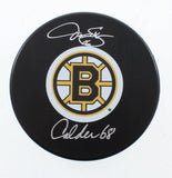 Derek Sanderson Signed Bruins Logo Hockey Puck Inscribed "Calder 68" (COJO COA)