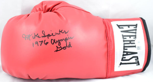 Michael Spinks Autographed Red Everlast Boxing Glove w/Gold- Beckett W Holo *L