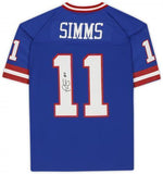 Framed Phil Simms New York Giants Signed Mitchell & Ness Blue Jersey