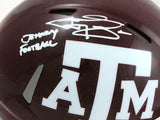 Johnny Manziel Autographed TX A&M Maroon Speed Mini Helmet w/JF-BeckettW Holo