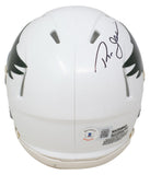 Ron Jaworski Signed Eagles Mini Speed Replica White Throwback Helmet BAS