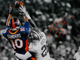 Emmanuel Sanders Autographed Broncos 16x20 B&W Color Catch Photo- JSA W Auth