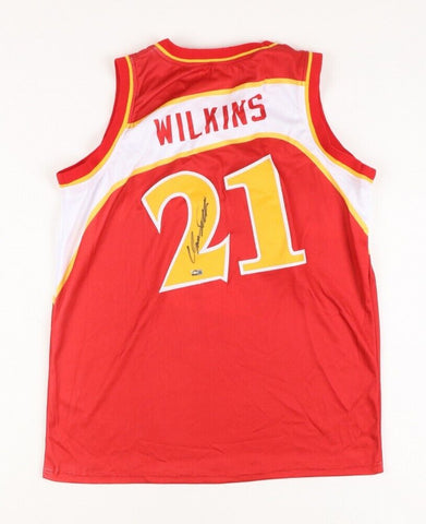 Dominique Wilkins Signed Atlanta Hawks Jersey (Steiner) 9xNBA All Star Forward