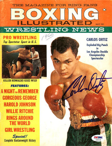 Carlos Ortiz Autographed Boxing Illustrated Magazine Cover PSA/DNA #S48534