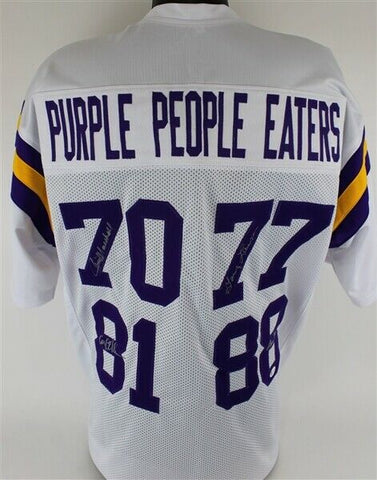 Purple People Eaters, Eller, Marshall, Larsen & Page Signed Vikings Jersey (BAS)