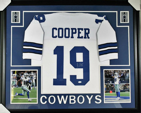 Amari Cooper Signed Dallas Cowboys 35x43 Custom Framed Jersey (JSA COA)