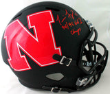 Tommie Frazier Autographed Nebraska F/S AMP Speed Helmet w/Insc - Beckett W Auth